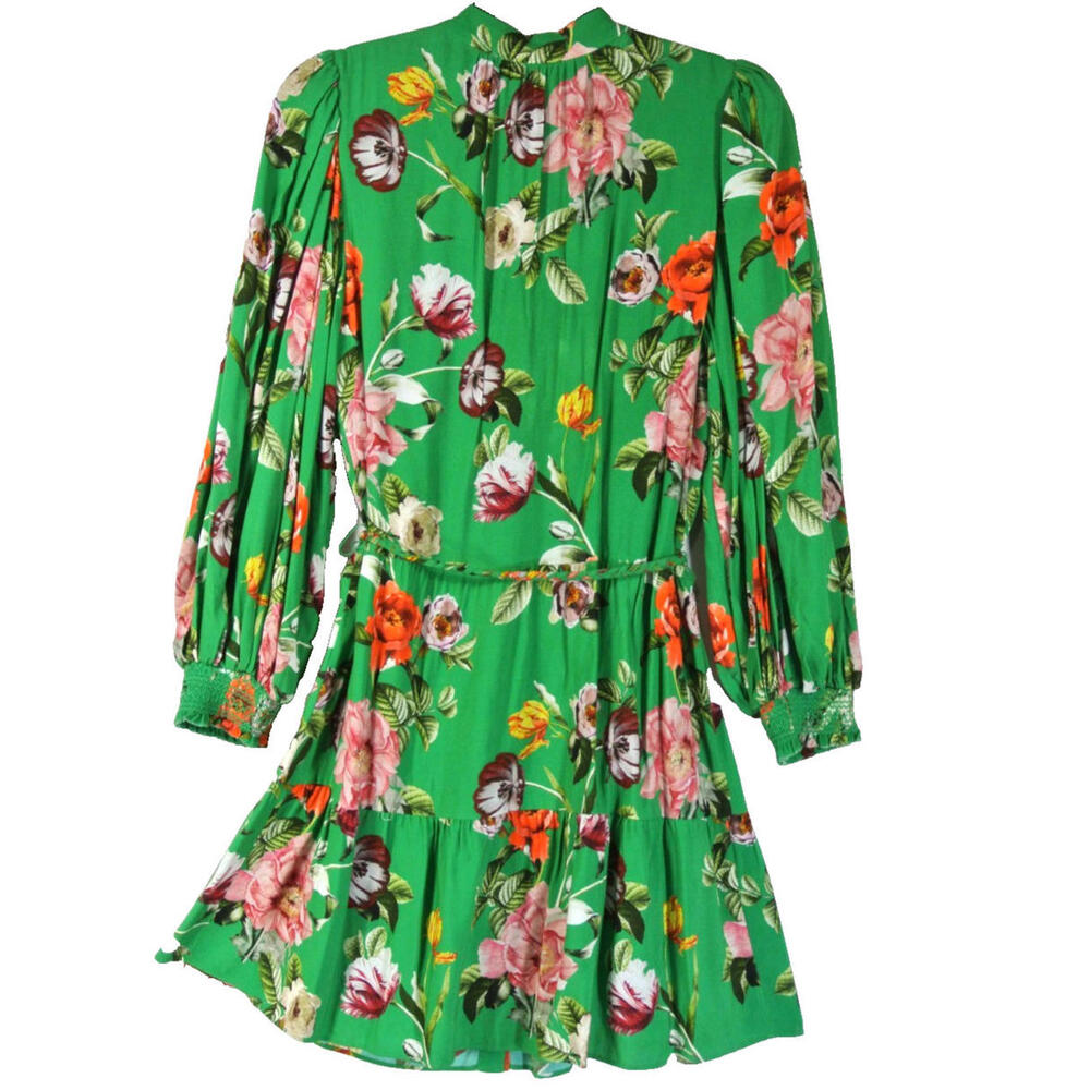 NEW, Alice + Olivia Antonette Button Front Dress in Green Sz 10 #MD1408 - Picture 8 of 11